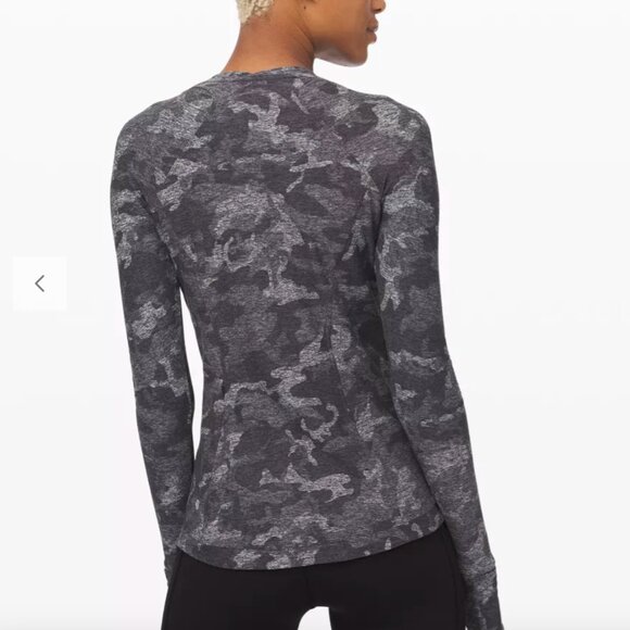 Lululemon It's Rulu Run Long Sleeve Size 2 Long Sleeve Black Camo - Picture 2 of 8